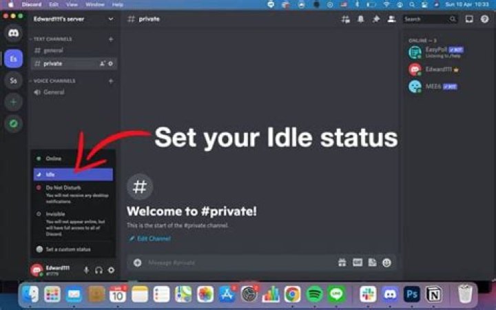 How to be idle on discord?