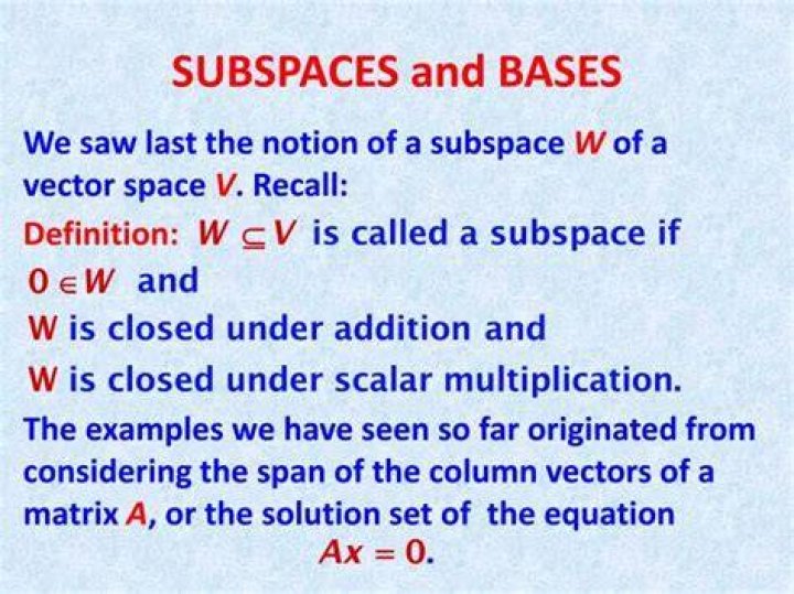 What is a subspace definition?
